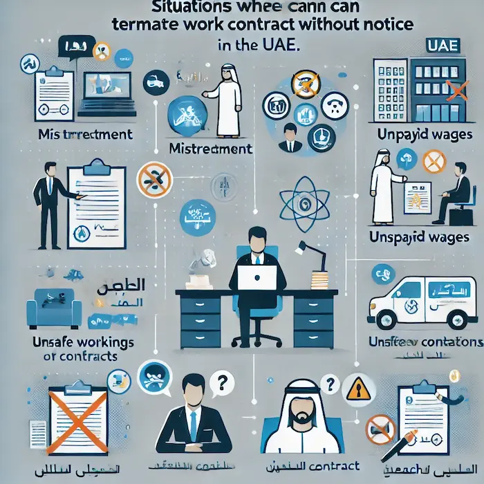 حالات يجوز فيها للعامل فسخ عقد العمل دون إنذار بالإمارات 2 حالات يجوز فيها للعامل فسخ عقد العمل دون إنذار بالإمارات